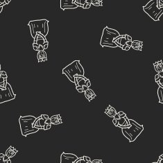 queen doodle seamless pattern background N15