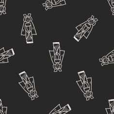 queen doodle seamless pattern background N19