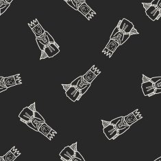 queen doodle seamless pattern background N20