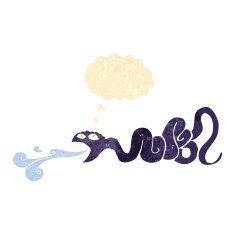 cartoon snake with thought bubble N5