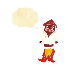 cartoon firework in business suit with thought bubble N2