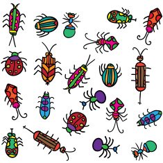 beetles vector doodle
