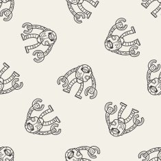 robot doodle seamless pattern background N26