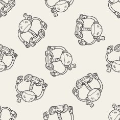 robot doodle seamless pattern background N39