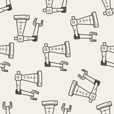 robot doodle seamless pattern background N48