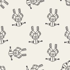 robot doodle seamless pattern background N72