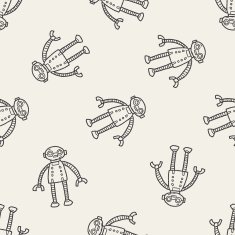 robot doodle seamless pattern background N75