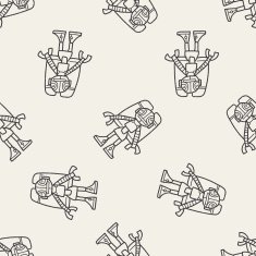 robot doodle seamless pattern background N80