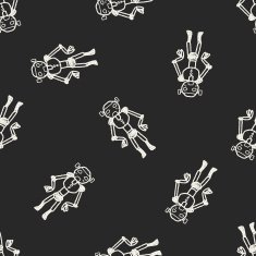 robot doodle seamless pattern background N101