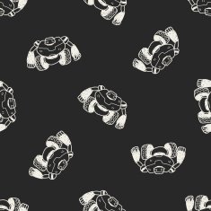 robot doodle seamless pattern background N102