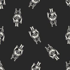 robot doodle seamless pattern background N103