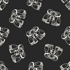 robot doodle seamless pattern background N104