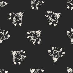 robot doodle seamless pattern background N108