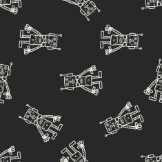 robot doodle seamless pattern background N110