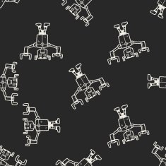 robot doodle seamless pattern background N112