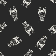 robot doodle seamless pattern background N118