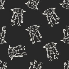 robot doodle seamless pattern background N119
