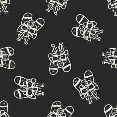 robot doodle seamless pattern background N123