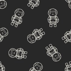 robot doodle seamless pattern background N124