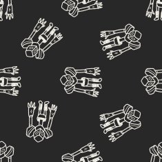 robot doodle seamless pattern background N127