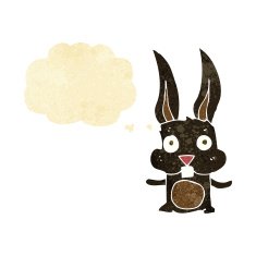 cartoon rabbit with thought bubble N15