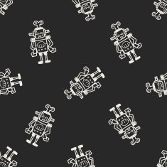 robot doodle seamless pattern background N141