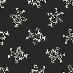 robot doodle seamless pattern background N142