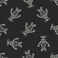 robot doodle seamless pattern background N147