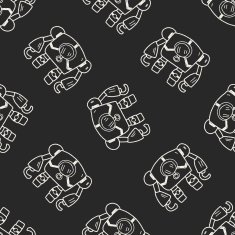 robot doodle seamless pattern background N160