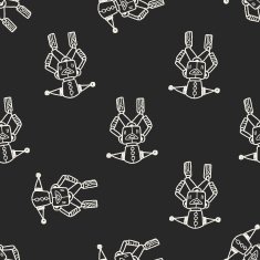 robot doodle seamless pattern background N170