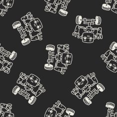 robot doodle seamless pattern background N171