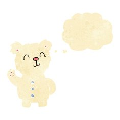 cartoon polar bear with thought bubble N7