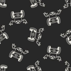 robot doodle seamless pattern background N181
