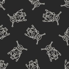 robot doodle seamless pattern background N188
