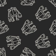 robot doodle seamless pattern background N189