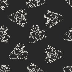 robot doodle seamless pattern background N191