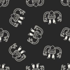 robot doodle seamless pattern background N193