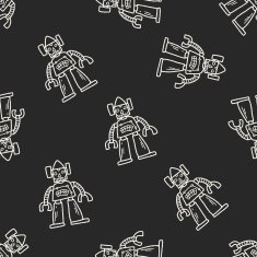 robot doodle seamless pattern background N194