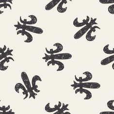 royal crest doodle seamless pattern background