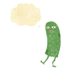 cartoon funny ghost with thought bubble N4
