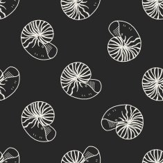 Shell doodle seamless pattern background N10