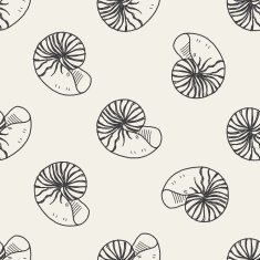 Shell doodle seamless pattern background N12