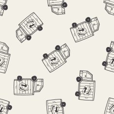 shipping doodle seamless pattern background N3