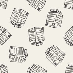 shop mall doodle drawing seamless pattern background
