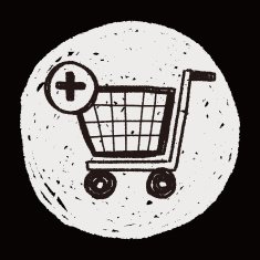 shopping cart doodle drawing N19