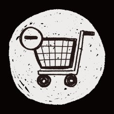 shopping cart doodle drawing N20