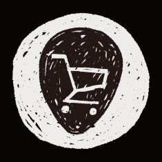 shopping cart doodle drawing N21