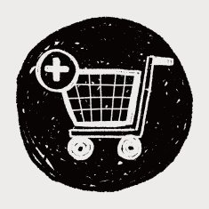 shopping cart doodle drawing N22