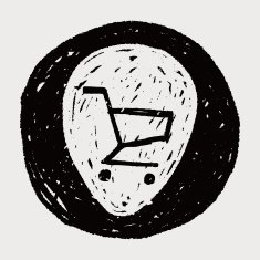 shopping cart doodle drawing N24