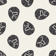 shopping cart doodle drawing seamless pattern background N3